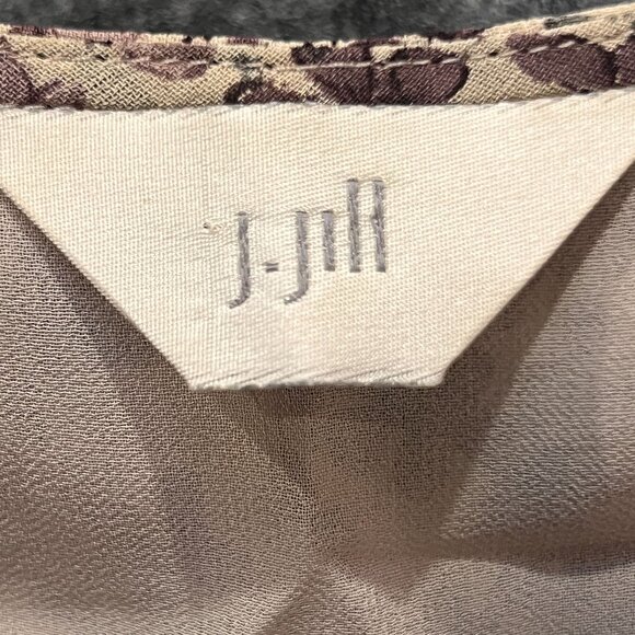 J. Jill Womens Med Romantic Boho Cottagecore Peasant Ruffle Front Floral Dress - Picture 6 of 11